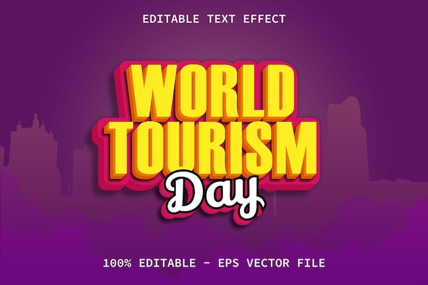 World tourism with modern style editable text effect