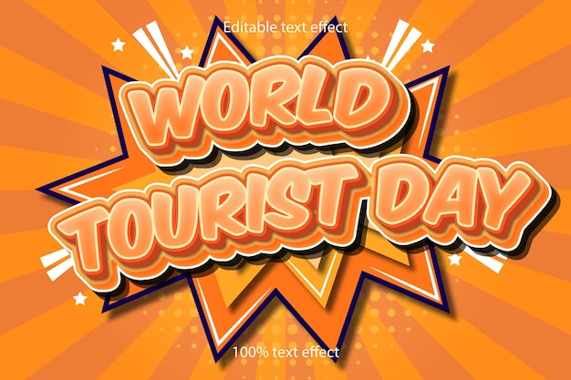 World tourist day text effect