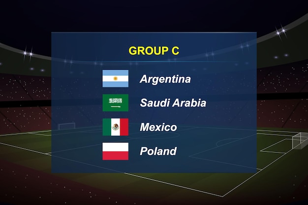 World tournament group Soccer tournament broadcast graphic template