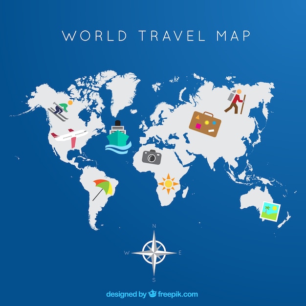 Vector world travel map