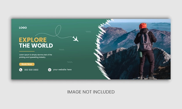 World travel and tourism facebook cover template