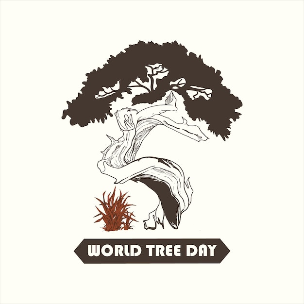 World tree day concept green earth eco vector illustration