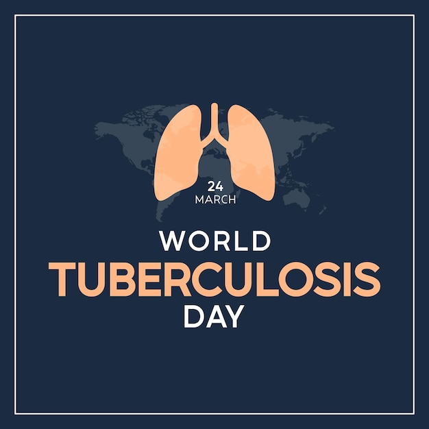 Vettore giornata mondiale della tubercolosi 24 celebrazione della giornata della salute di marchlung dalla tubercolosi tubercolosi mondiale