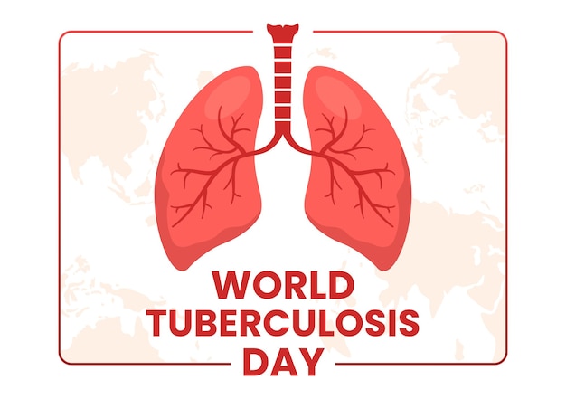 world tuberculosis day on march 24 illustration with pictures of the lungs inspection in hand drawn