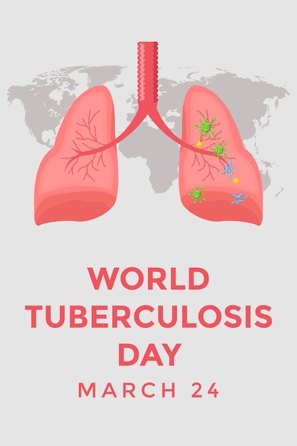 world tuberculosis day vertical banner illustration