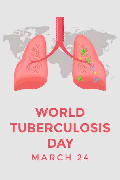 Vector world tuberculosis day vertical banner illustration