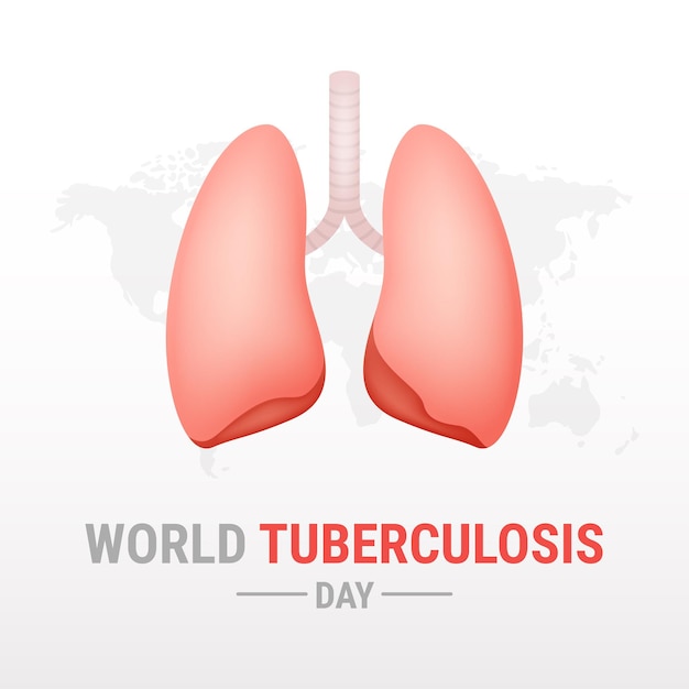 Giornata mondiale della tubercolosi su sfondo bianco