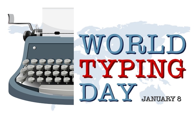 Vector world typing day banner design