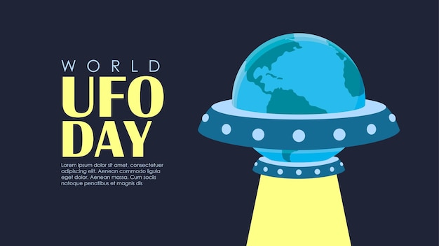 World ufo day banner template