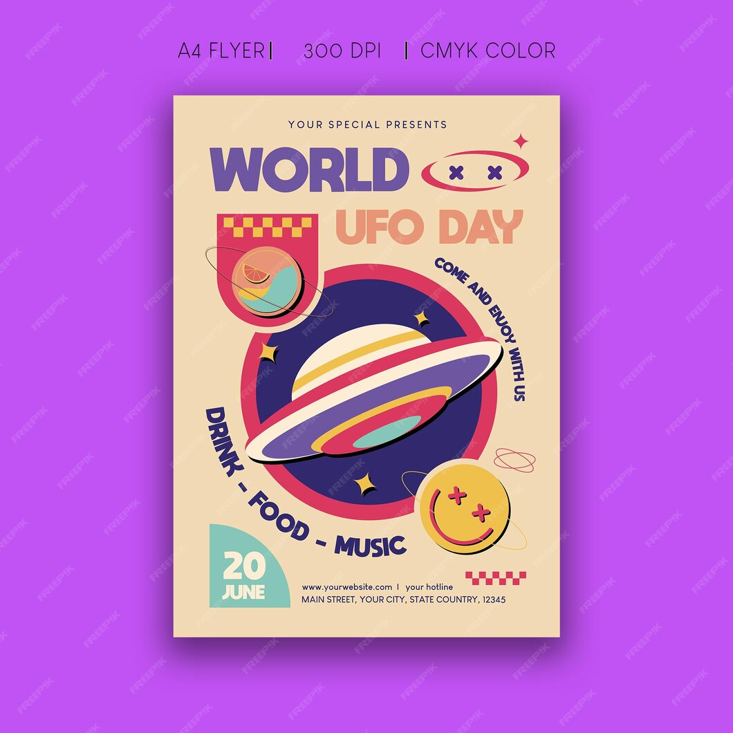 Premium Vector World ufo day flyer