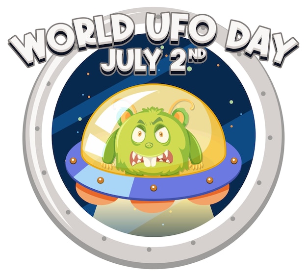 Vettore design del poster della giornata mondiale degli ufo