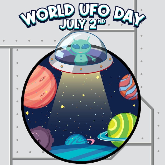 Design del poster della giornata mondiale degli ufo