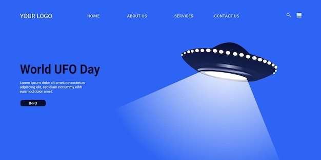 World ufo day ui vector design template