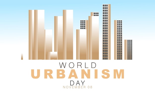 World Urbanism Day background banner card poster template Vector illustration