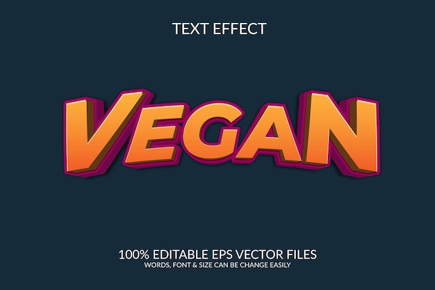 World vegan day 3d fully editable vector eps text effect illustration template design