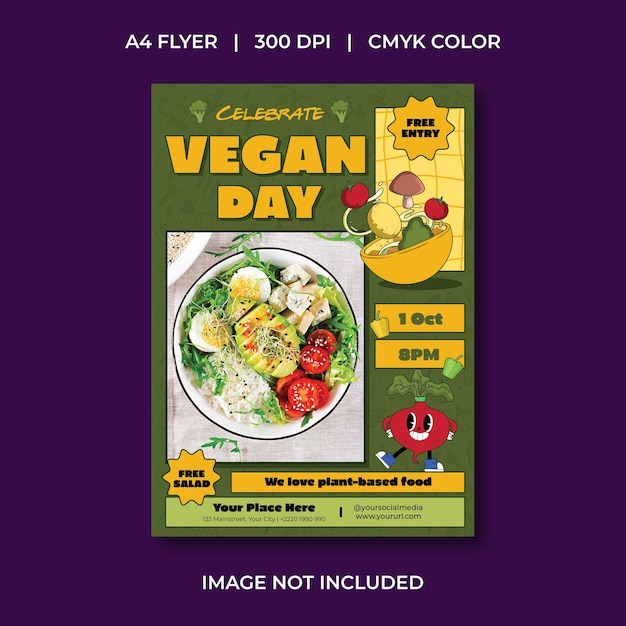 Vector world vegan day flyer