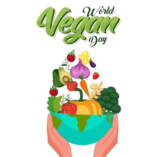 벡터 세계 비건 데이(world vegan day)는 11월 1일을 기념하는 연례 글로벌 행사입니다.