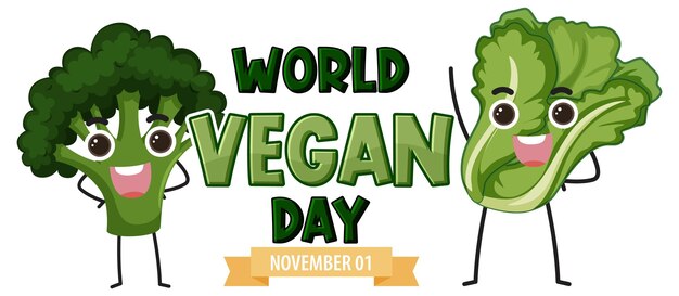 Vector world vegan day logo design