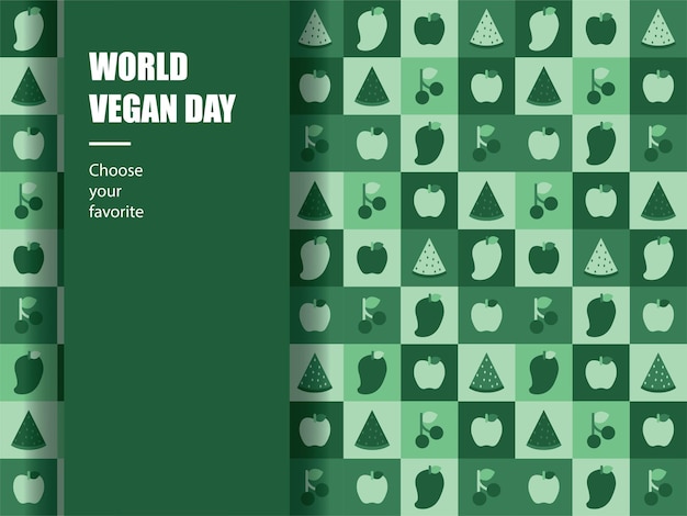 세계 채식주의의 날 패턴 기하학적 채식주의 벡터 벽지 직물 장식 빈티지 녹색 건강