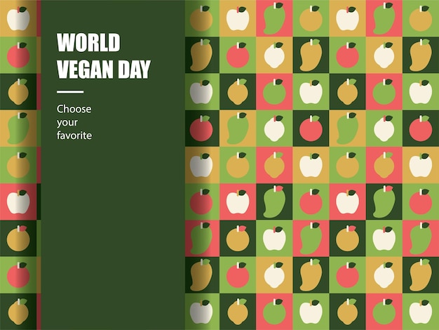 Vector world vegan day pattern geometric vegetarian vector wallpaper fabric ornament vintage green health