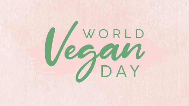 Vector world vegan day typography