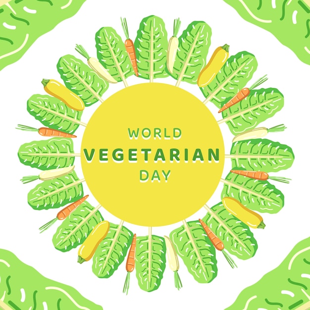 Banner di illustrazione giornata vegetariana mondiale