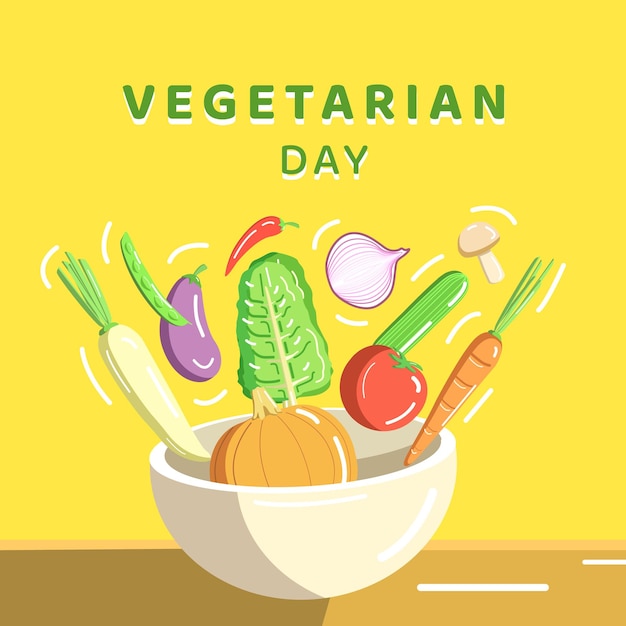 Banner di illustrazione giornata vegetariana mondiale