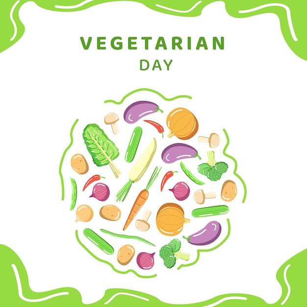 World Vegetarian Day Illustration Banner