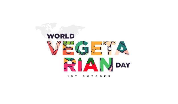 Vector world vegetarian day logo poster flyer vector illustration