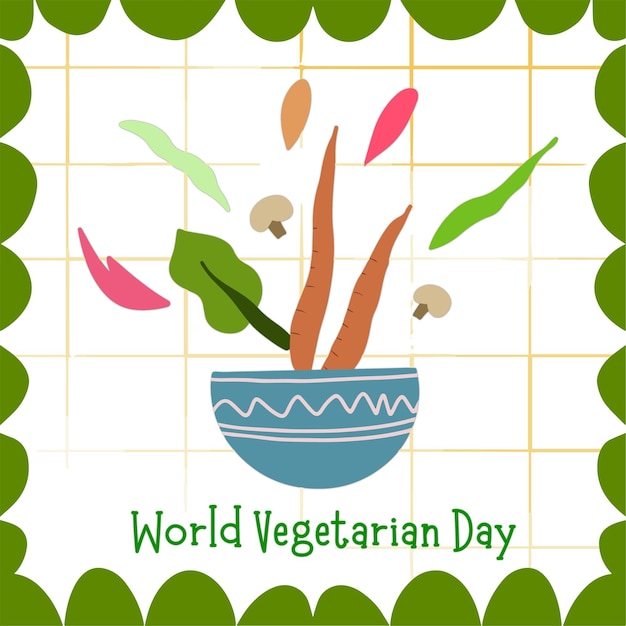 world vegetarian day poster celebration illustration