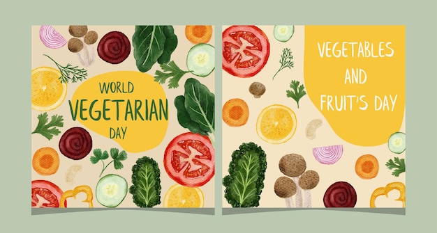 Banner modello social media giornata mondiale vegetariana