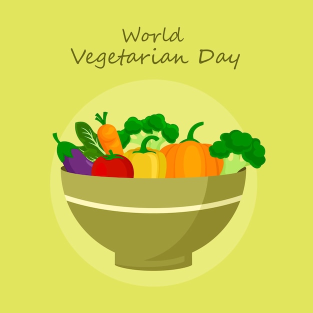 Vector world vegetarian day vector illustration