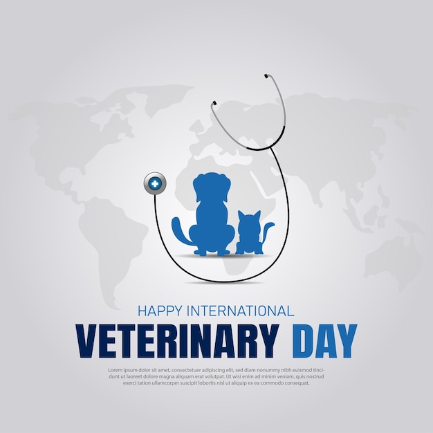 Vector world veterinary day celebrates the crucial role of veterinarians in protecting animal