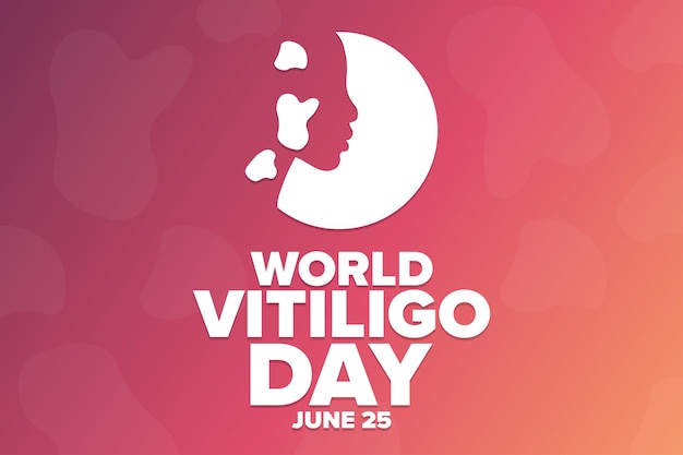 세계 Vitiligo의 날 6월 25일 텍스트 비문 벡터 EPS10 일러스트와 함께 배경 배너 카드 포스터에 대 한 휴일 개념 템플릿