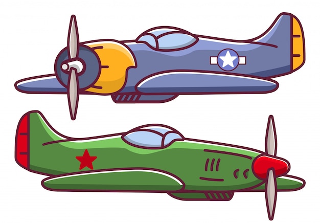 Vector world war military aircraft fighter.