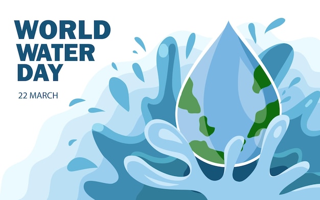 world water day background greeting card or poster for campaign save water