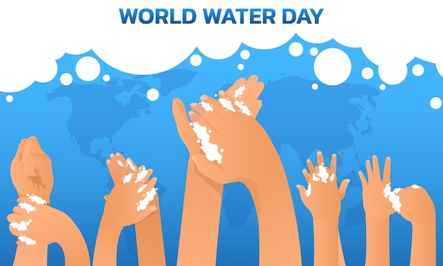 Vector world water day consists of billboards card background for world water day to conserve water