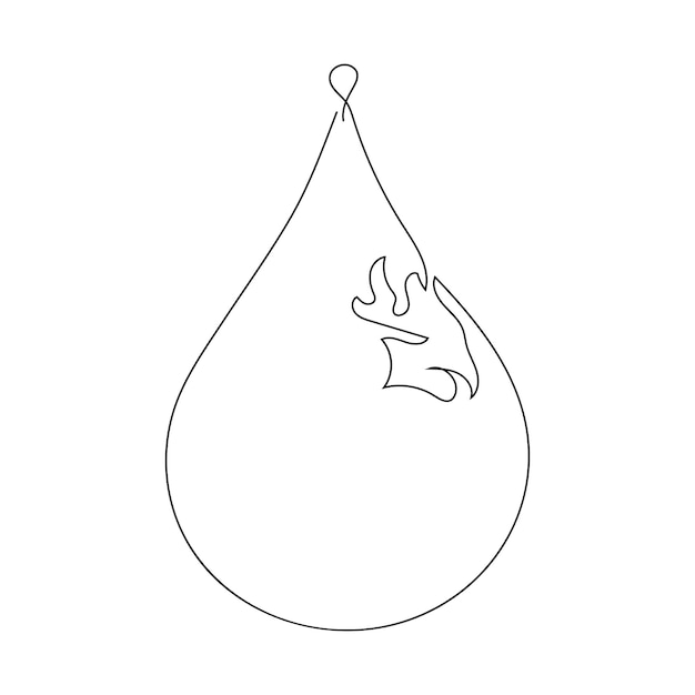 Vector world water day continuous single line drawing and one line water droplets outline vector art design