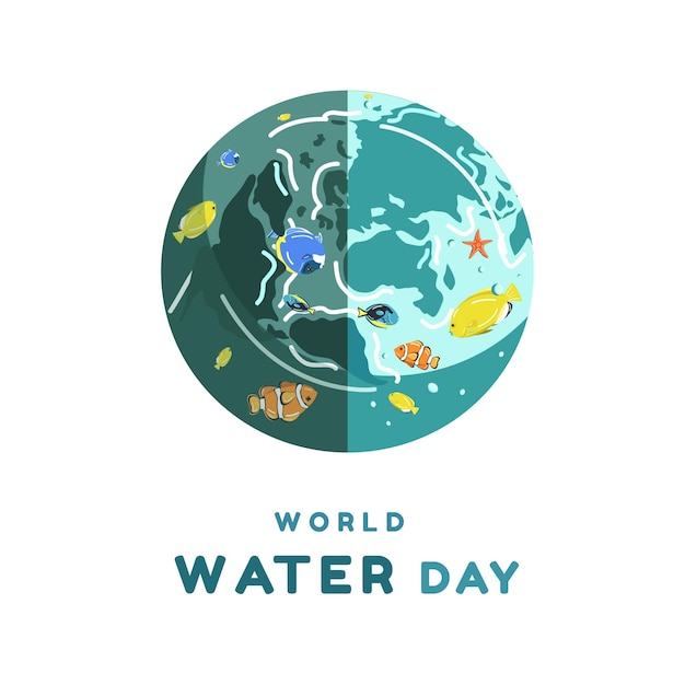 Vector world water day illustration banner