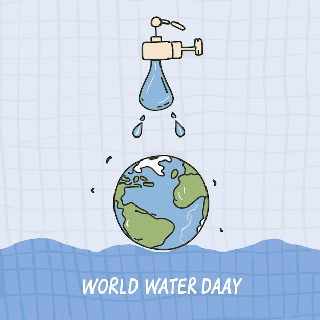Vector world water day illustration