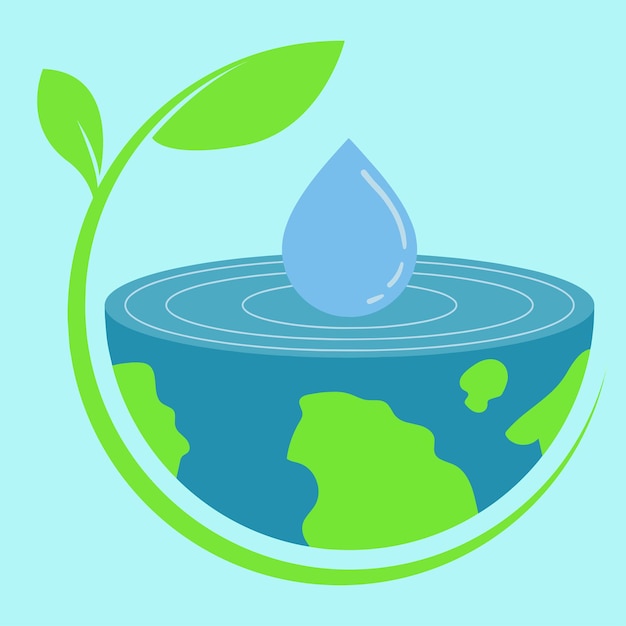 Vector world water day logo vector