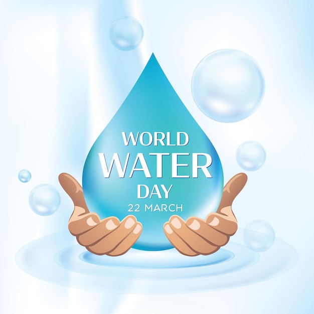 Всемирный день воды, сохраните шаблон дизайна воды
