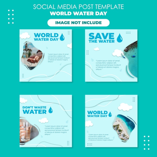 World water day social media template