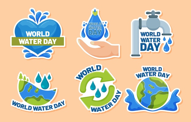 World Water Day Sticker Set