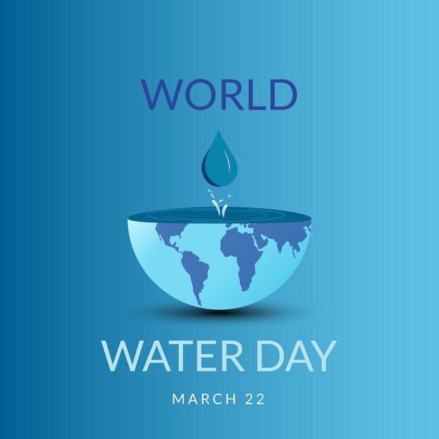 Vector world water day vector  background