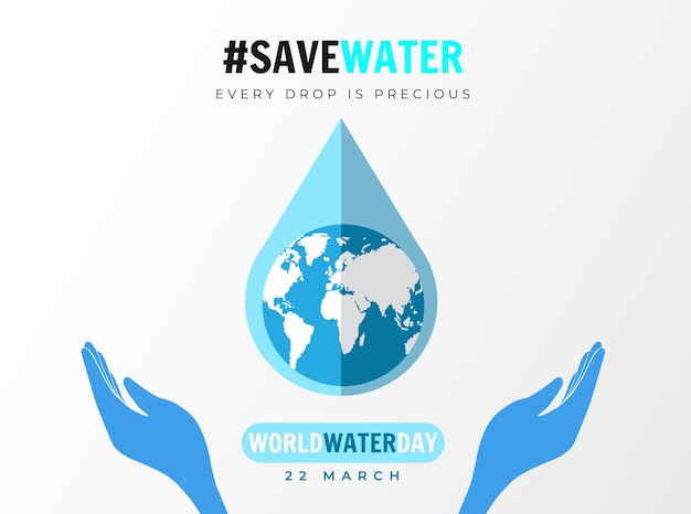 world water day vector illustration flat design