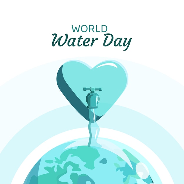 Vettore illustrazione vettoriale della giornata mondiale dell'acqua