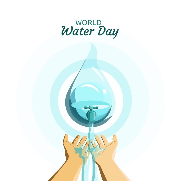 Vector world water day vector illustration