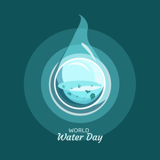 世界水の日のベクトル図