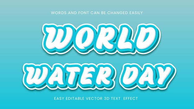 World water day vector text style